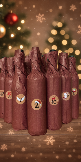 Wein-Adventskalender mit 12 Flaschen
